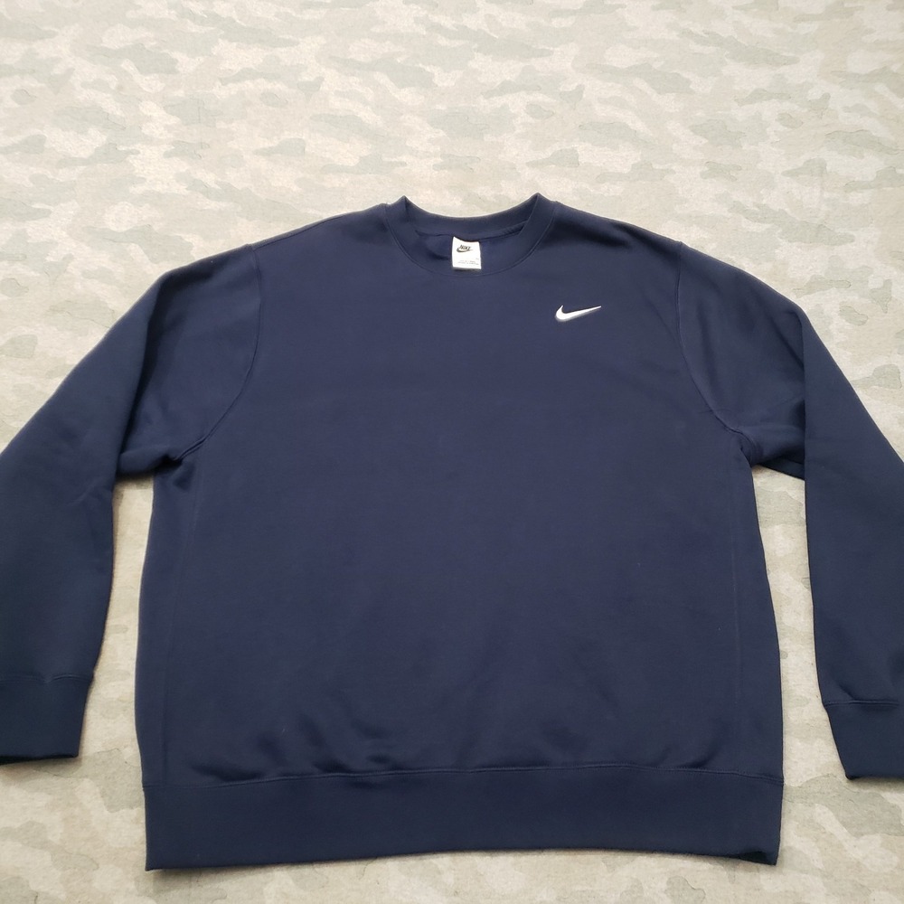 Nike Sweatshirt Mens XL Blue Pullover Embroidered Logo Gym Fitness